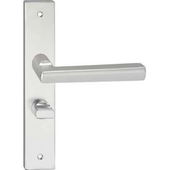 Impresso Leeds Deurklink – Deurbeslag – Vierkant – Deurschild met Schroeven en Toiletsluiting – Aluminium