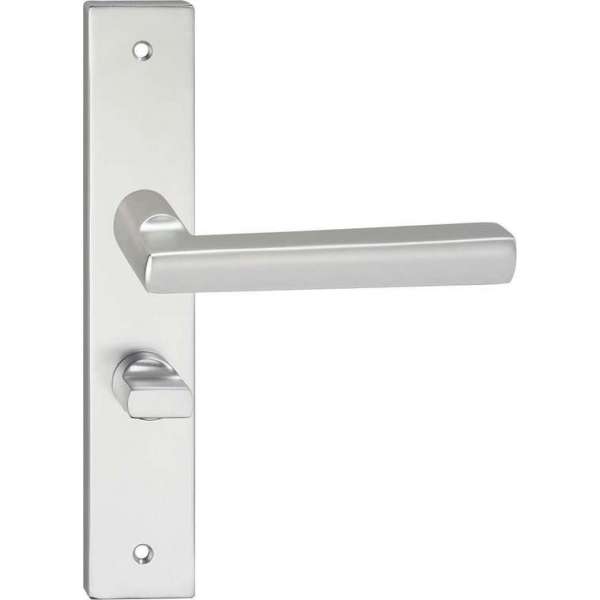 Impresso Leeds Deurklink – Deurbeslag – Vierkant – Deurschild met Schroeven en Toiletsluiting – Aluminium Impresso Leeds Deurklink – Deurbeslag – Vierkant – Deurschild met Schroeven en Toiletsluiting – Aluminium
