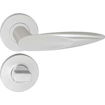 Impresso Sutton Deurklink – Deurbeslag – Rond – Rozet met Toiletsluiting – Aluminium