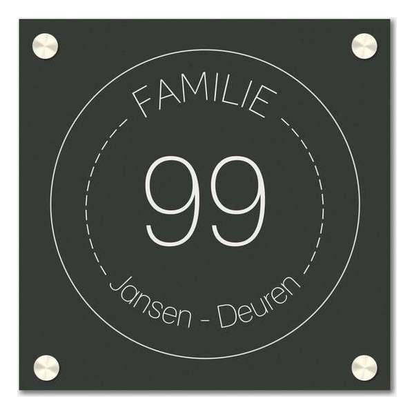 Naambordje vierkant familie cirkel old green Naambordje vierkant familie cirkel old green