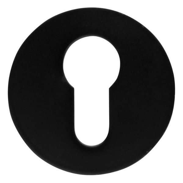 Combinatie: Deurklink Modern rond mat zwart met ronde cilinderrozetten Combinatie: Deurklink Modern rond mat zwart met ronde cilinderrozetten