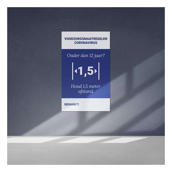 Corona maatregelen - Dibond met bedrukking - 60 x 100 cm Corona maatregelen - Dibond met bedrukking - 60 x 100 cm