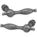 IMPRESSO deurklink set | serie " Lincoln" | verouderd messing | massieve deurklinkset | voor deuren van 38 tot 45 mm dik