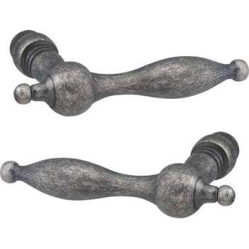 IMPRESSO deurklink set | serie " Lincoln" | verouderd messing | massieve deurklinkset | voor deuren van 38 tot 45 mm dik