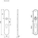 GPF Gatd rechts langschild afg 218x40x8,5mm PC55 zwart