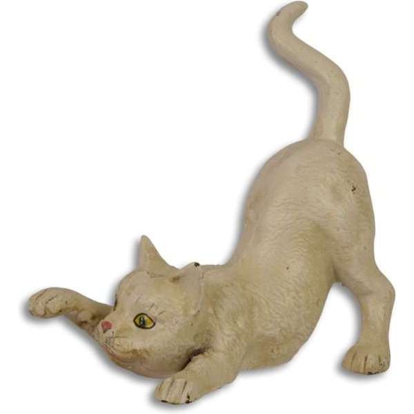 een gietijzeren deurstopper van een kat een gietijzeren deurstopper van een kat