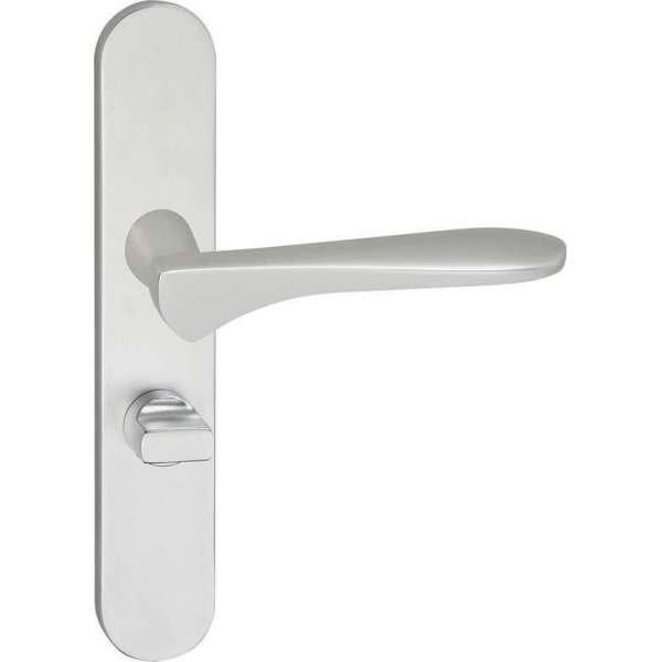 Impresso Watford Deurklink – Deurbeslag – Ovaal – Deurschild met Toiletsluiting – Aluminium Impresso Watford Deurklink – Deurbeslag – Ovaal – Deurschild met Toiletsluiting – Aluminium