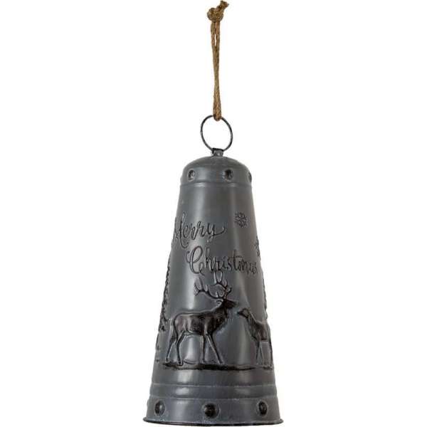 Clayre & Eef Ouderwetse Deurbel Gietijzer Bel Ø 19*40 cm Grijs Metaal Rond Rendieren Tuinbel Buitenbel Bel met Klepel Clayre & Eef Ouderwetse Deurbel Gietijzer Bel Ø 19*40 cm Grijs Metaal Rond Rendieren Tuinbel Buitenbel Bel met Klepel