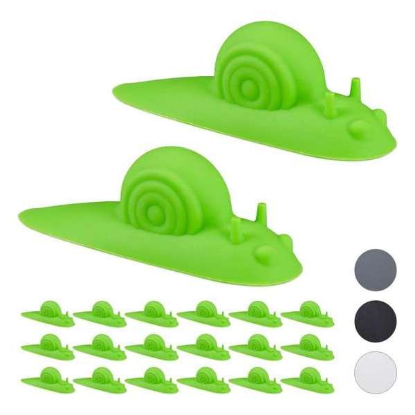 Relaxdays 20x deurstopper slak - deurstop - deurbuffer - rubber - zacht - groen Relaxdays 20x deurstopper slak - deurstop - deurbuffer - rubber - zacht - groen