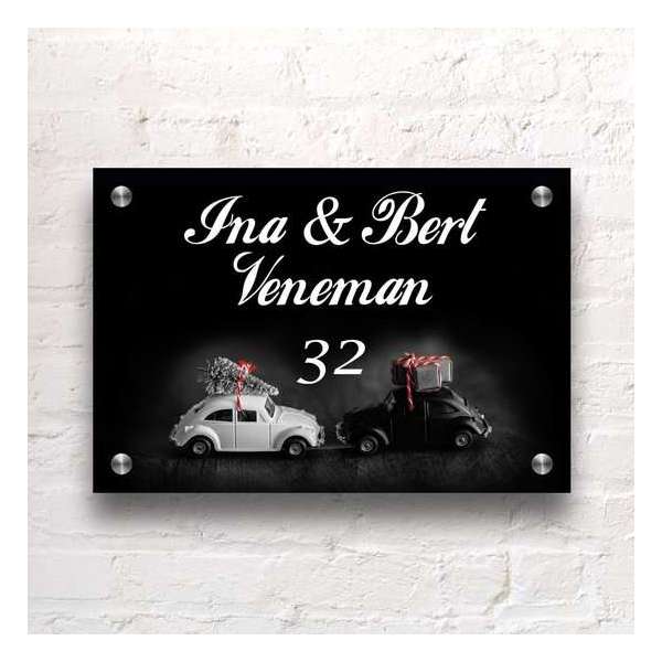 Naambordje VW Kever - UV- en weerbestendig 8 mm dik plexiglas Naambordje VW Kever - UV- en weerbestendig 8 mm dik plexiglas