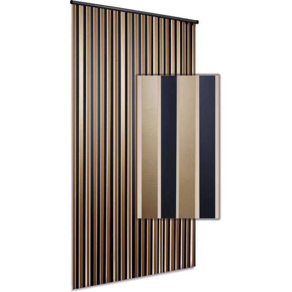 Vliegengordijn/deurgordijn Linten High Quality - goud/zwart 90x220cm Vliegengordijn/deurgordijn Linten High Quality - goud/zwart 90x220cm