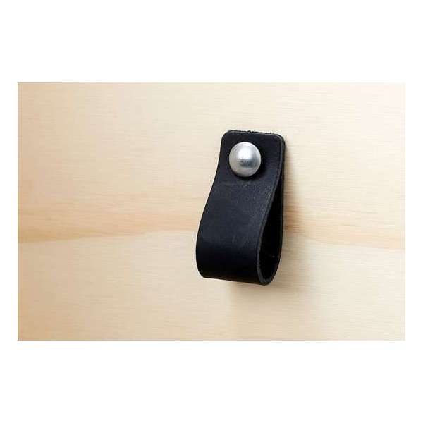 Leren handgreep Zwart L set 4 15x3 cm Leren handgreep Zwart L set 4 15x3 cm