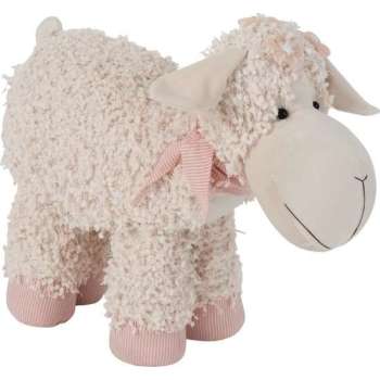 J-Line Deurstop  Schaap Textiel Beige/Roze Large