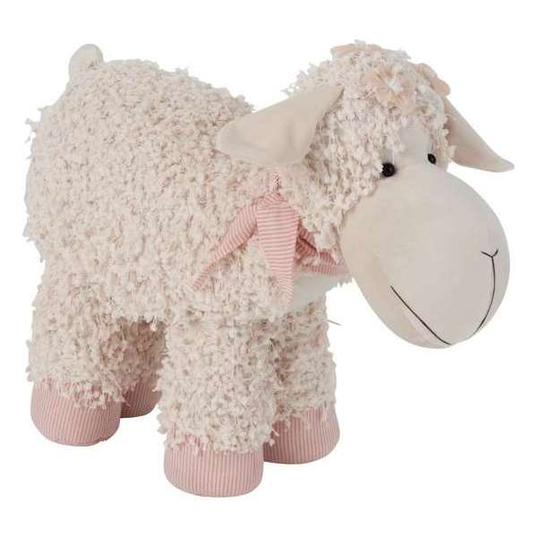 J-Line Deurstop Schaap Textiel Beige/Roze Large J-Line Deurstop Schaap Textiel Beige/Roze Large