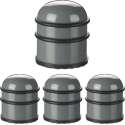 Relaxdays 4x deurstopper rond - deurvastzetter rubber - deurstop rvs - deurbuffer - grijs