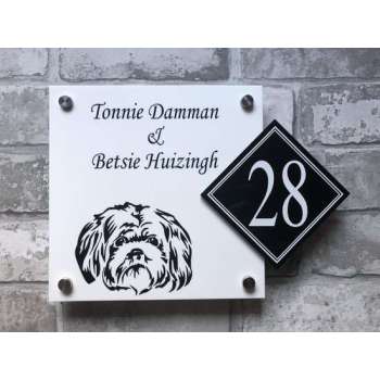 Naambordje voordeur Shih Tzu hondje