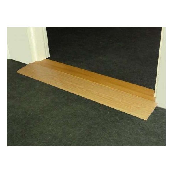 Drempeloploop TR140B - Aluminium met houtkleur - Geschikt voor Hoogte tot 3 cm - Ter vervanging van drempel Drempeloploop TR140B - Aluminium met houtkleur - Geschikt voor Hoogte tot 3 cm - Ter vervanging van drempel