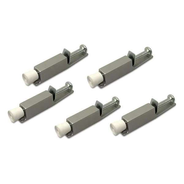 5x stuks deurvastzetter / deurvastzetters zilvergrijs met voetstift 12 x 2,5 cm - deurstoppers / deurbuffers 5x stuks deurvastzetter / deurvastzetters zilvergrijs met voetstift 12 x 2,5 cm - deurstoppers / deurbuffers