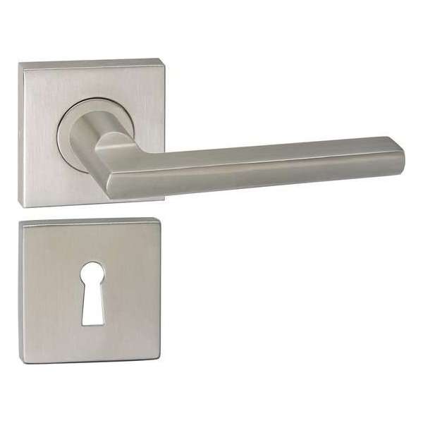 Impresso Kirby Deurklink – Deurbeslag – Vierkant – Rozet met Sleutelgat – Zilver Impresso Kirby Deurklink – Deurbeslag – Vierkant – Rozet met Sleutelgat – Zilver
