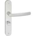 Impresso Burton Deurklink – Deurbeslag – Ovaal – Deurschild met Schroeven en Toiletsluiting – Zilver