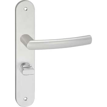 Impresso Burton Deurklink – Deurbeslag – Ovaal – Deurschild met Schroeven en Toiletsluiting – Zilver