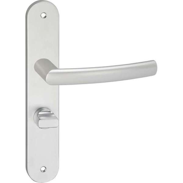 Impresso Burton Deurklink – Deurbeslag – Ovaal – Deurschild met Schroeven en Toiletsluiting – Zilver Impresso Burton Deurklink – Deurbeslag – Ovaal – Deurschild met Schroeven en Toiletsluiting – Zilver