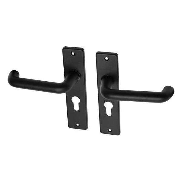 Wovar Zwarte deurklinken met schild PC55 aluminium coupemodel - Per Set Wovar Zwarte deurklinken met schild PC55 aluminium coupemodel - Per Set