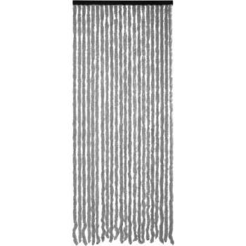 Parya Home - Kattenstaart Vliegengordijn - 90 x 220 cm - Grijs/Wit Gemeleerd - Hor Gordijn