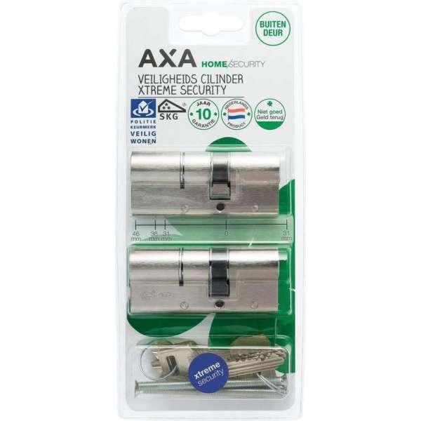 Dubbele veiligheidscilinder (2x) Xtreme Security verlengd 30-45 Dubbele veiligheidscilinder (2x) Xtreme Security verlengd 30-45