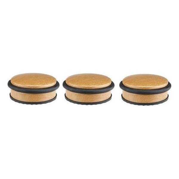 3x Kleine metalen deurstopper 10 x 4,5 cm - Huishouden deurstoppers/deurwiggen - hout/metaal - bamboelook 3x Kleine metalen deurstopper 10 x 4,5 cm - Huishouden deurstoppers/deurwiggen - hout/metaal - bamboelook
