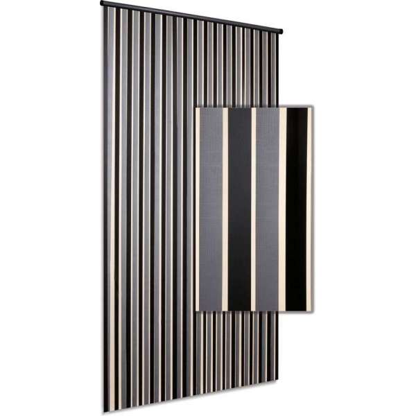 Vliegengordijn/deurgordijn Linten High Quality - zilver zwart 90x220cm Vliegengordijn/deurgordijn Linten High Quality - zilver zwart 90x220cm