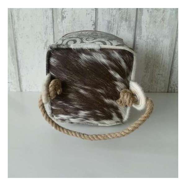 Deurstopper vierkant / bovenzijde koeienhuid en canvas / deurstoppers binnen / deurbuffer / H19cm Deurstopper vierkant / bovenzijde koeienhuid en canvas / deurstoppers binnen / deurbuffer / H19cm