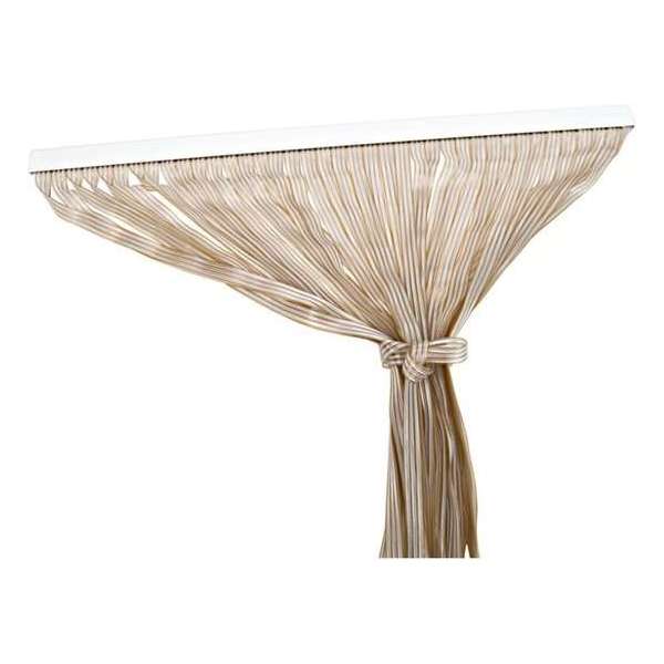 Beige/wit stroken vliegen/insecten deurgordijn 90 x 210 cm - Vliegengordijnen - Gemaakt van polyester Beige/wit stroken vliegen/insecten deurgordijn 90 x 210 cm - Vliegengordijnen - Gemaakt van polyester