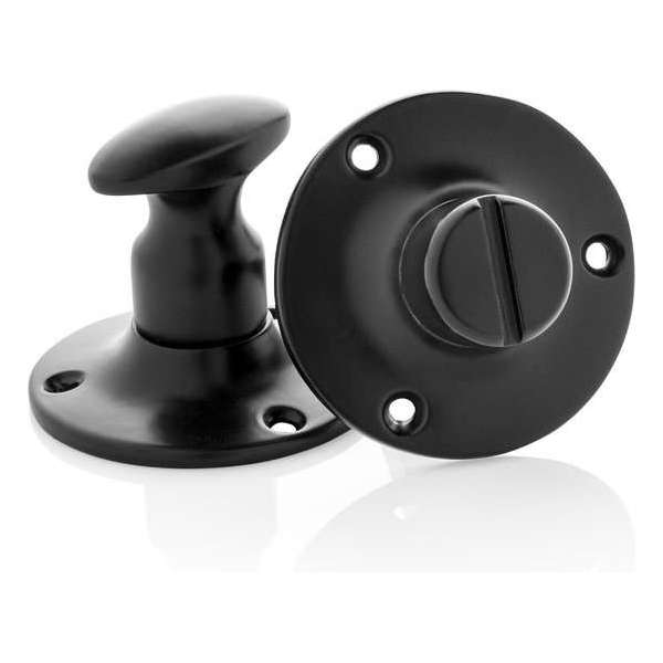 WC slot draaiknop rond rozet, zwart WC slot draaiknop rond rozet, zwart