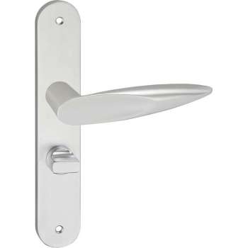 Impresso Sutton Deurklink – Deurbeslag – Ovaal – Deurschild met Schroeven en Toiletsluiting – Aluminium