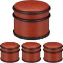 Relaxdays 4x deurstopper binnen - 8 cm hoog - deurvastzetter - houtlook - deurhouder rvs