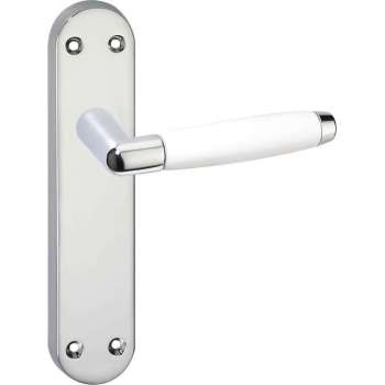 Impresso Durban Deurklink – Deurbeslag – Ovaal – Deurschild – Deurkruk Wit – Chroom