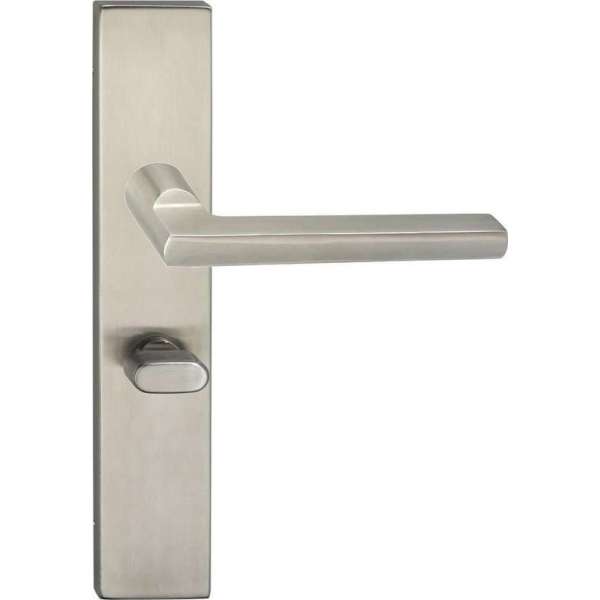 Impresso Kirby Deurklink – Deurbeslag – Vierkant – Deurschild met Toiletsluiting – Zilver Impresso Kirby Deurklink – Deurbeslag – Vierkant – Deurschild met Toiletsluiting – Zilver