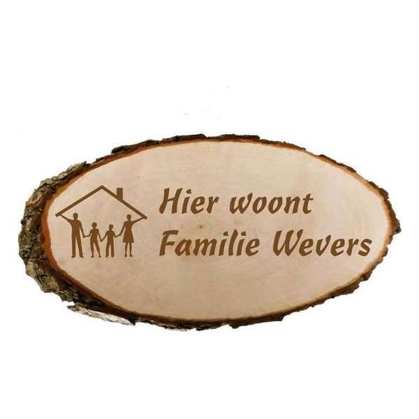 Houten naambord | naambordje voordeur hout| Duurzame naambord hout 30 t/m 33 x 15 cm Houten naambord | naambordje voordeur hout| Duurzame naambord hout 30 t/m 33 x 15 cm