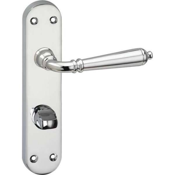 Impresso Queens Deurklink – Deurbeslag – Ovaal – Deurschild met Toiletsluiting – Chroom Impresso Queens Deurklink – Deurbeslag – Ovaal – Deurschild met Toiletsluiting – Chroom