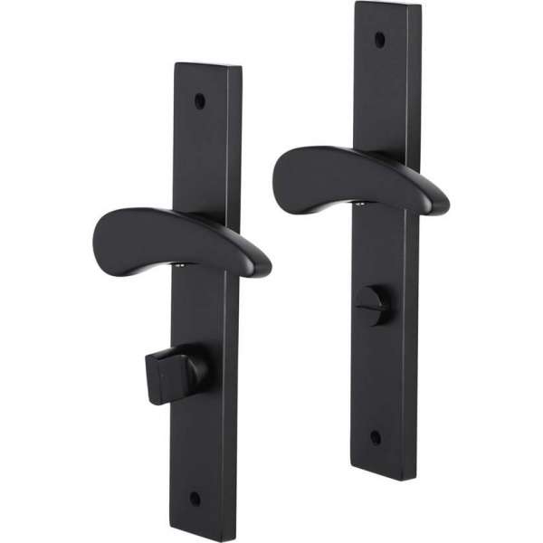 Impresso Philly Deurklink Zwart – Deurbeslag – Vierkant – Deurschild met Schroeven en Toiletsluiting Impresso Philly Deurklink Zwart – Deurbeslag – Vierkant – Deurschild met Schroeven en Toiletsluiting