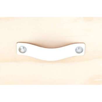 Leren handgreep Wit L 15 x 3 cm SET van 6 STUKS