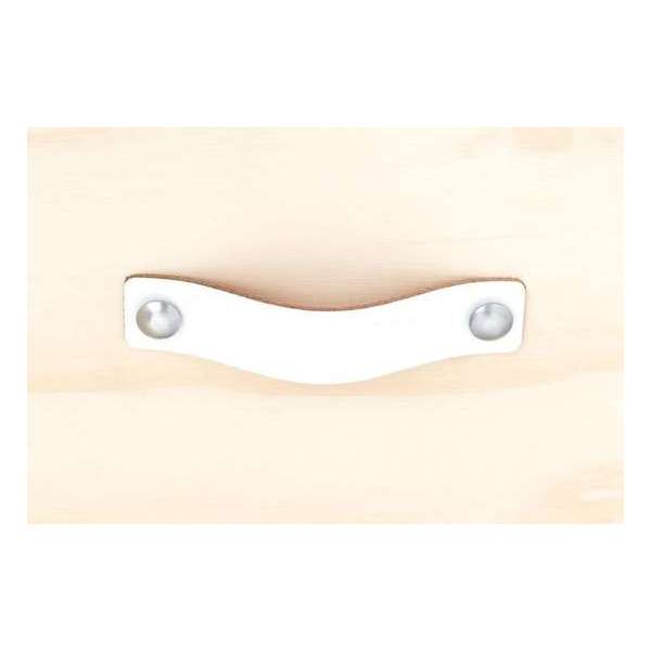 Leren handgreep Wit L 15 x 3 cm SET van 6 STUKS Leren handgreep Wit L 15 x 3 cm SET van 6 STUKS