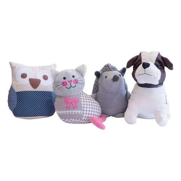 Deurstoppers 4 stuks Hond, Uil, Poes en Egel Deurstoppers 4 stuks Hond, Uil, Poes en Egel