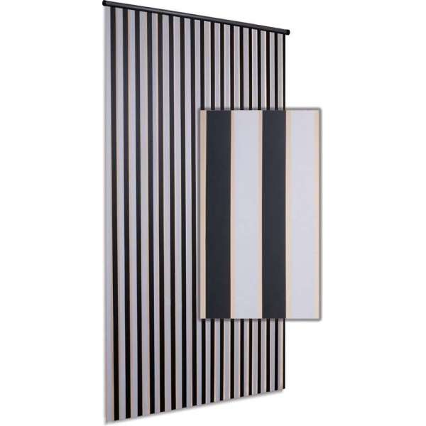 Degor Vliegengordijn/deurgordijn Linten - Zwart/Wit/Beige - 90x220 cm Degor Vliegengordijn/deurgordijn Linten - Zwart/Wit/Beige - 90x220 cm