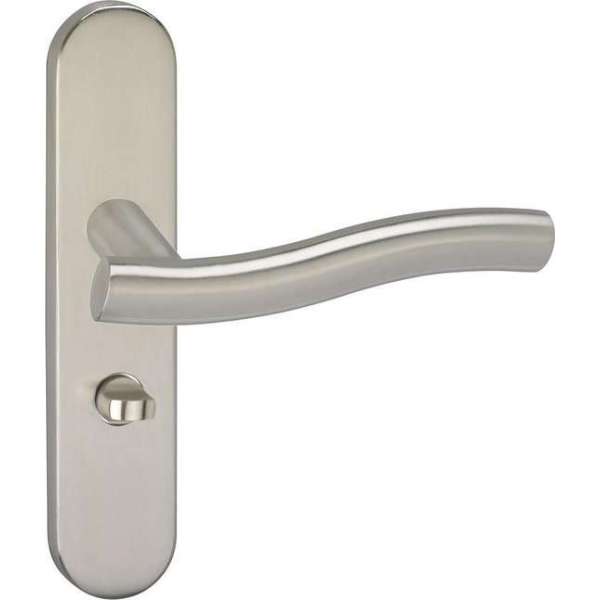 Impresso Chester Deurklink – Deurbeslag – Ovaal – Deurschild met Toiletsluiting – Zilver