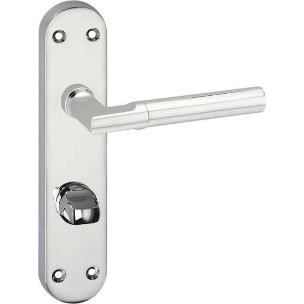 Impresso Galway Deurklink – Deurbeslag – Ovaal – Deurschild met Toiletsluiting – Chroom Impresso Galway Deurklink – Deurbeslag – Ovaal – Deurschild met Toiletsluiting – Chroom