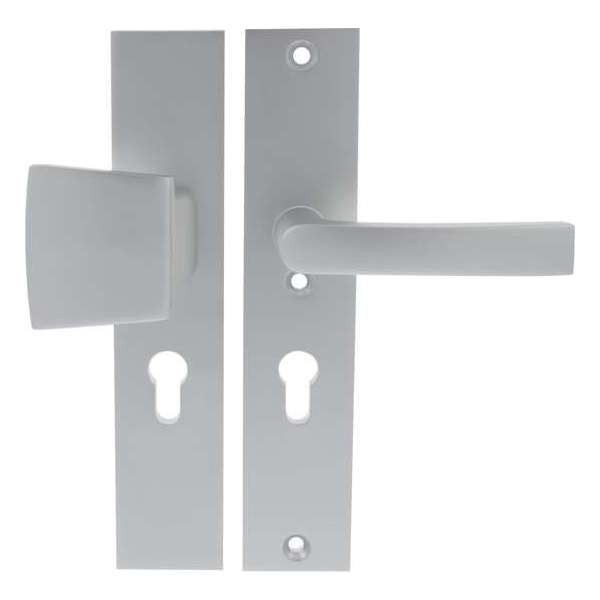 Starx Veiligheidsbeslag – Deurbeslag – Duwer/Kruk – Langschild – Aluminium – PC55 mm Starx Veiligheidsbeslag – Deurbeslag – Duwer/Kruk – Langschild – Aluminium – PC55 mm