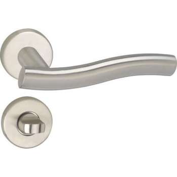 Impresso Chester Deurklink – Deurbeslag – Rond – Rozet met Toiletsluiting – Zilver