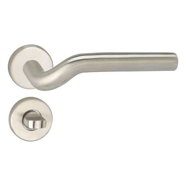 Impresso Newport Deurklink – Deurbeslag – Rond – Rozet met Toiletsluiting – Zilver Impresso Newport Deurklink – Deurbeslag – Rond – Rozet met Toiletsluiting – Zilver